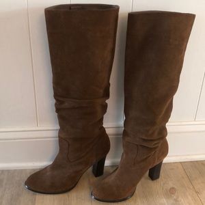 Leather suede boots